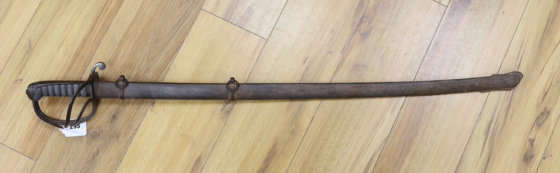 A Victorian 1821 pattern Hawkes & Co sword and scabbard, 104cm total length